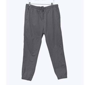 GAP Mens Twill Jogger Pants Grey Elastic Waist Drawstring Waist - Size Large B21